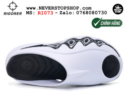 Dép bóng rổ chính hãng Rigorer Shark 3 Slides Trắng Đen authentic cá mập hàng độc hiếm mang êm chân đế chống trượt kháng nước tốt Dép chính hãng nam nữ Rigorer Shark 3 Slides Trắng Đen Original thể thao chạy bộ tập gym siêu bền chống trượt chống nước giá tốt NeverStopShop.com