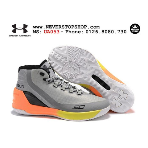 Under Armour Curry 3 Grey Orange Yellow