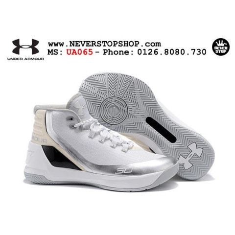 Under Armour Curry 3 White Silver