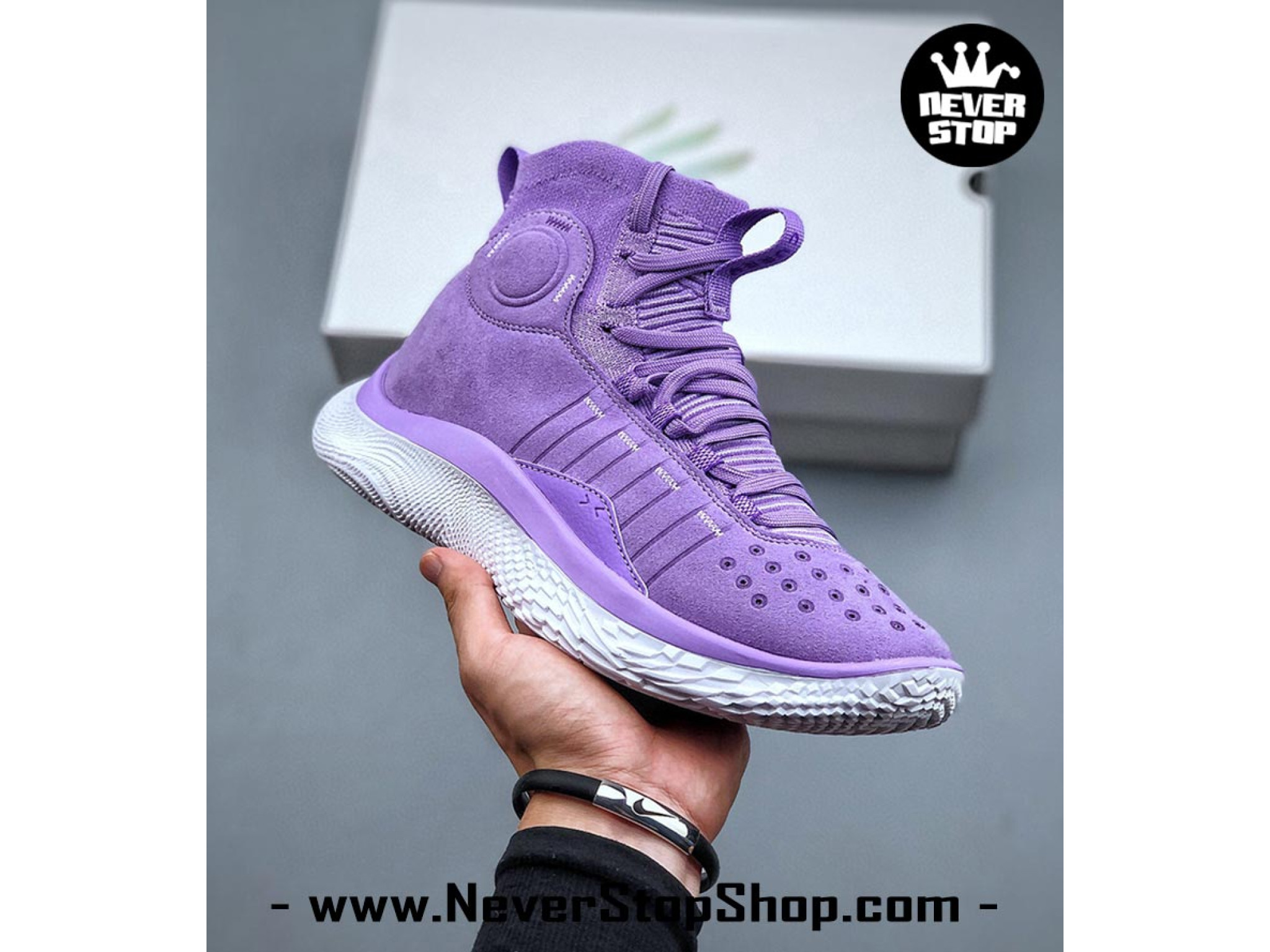Giày bóng rổ UNDER ARMOUR CURRY 4 FLOTRO PURPLE WHITE