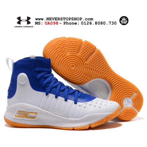 Under Armour Curry 4 White Blue Orange