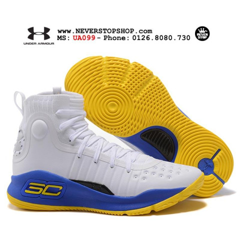 Under Armour Curry 4 White Blue Yellow