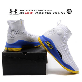 Under Armour Curry 4 White Blue Yellow