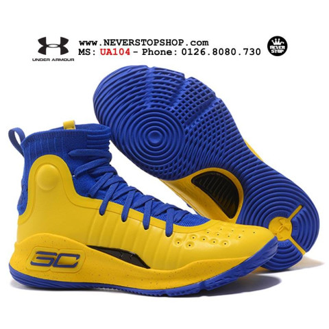 Under Armour Curry 4 Yellow Blue