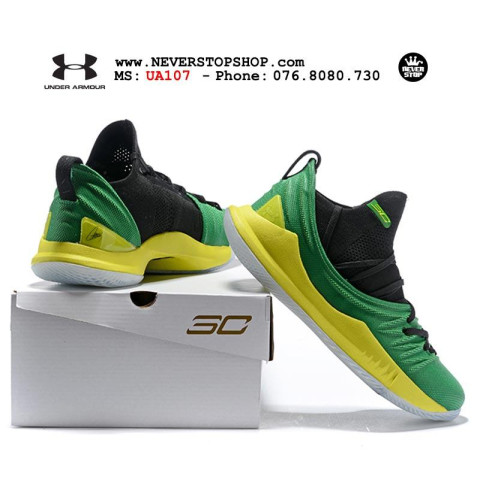 Under Armour Curry 5.0 Black Green Yellow