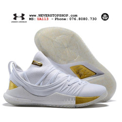 Curry 5 low white cheap and gold