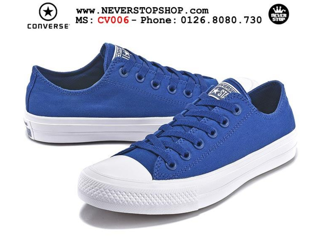 Giày Converse Chuck Taylor 2 Low Blue nam nữ hàng chuẩn sfake replica 1:1 real chính hãng giá rẻ tốt nhất tại NeverStopShop.com HCM