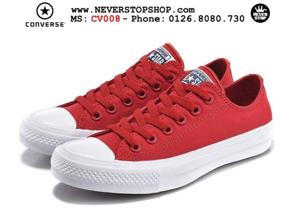 Giày Converse Chuck Taylor 2 Low Red nam nữ hàng chuẩn sfake replica 1:1 real chính hãng giá rẻ tốt nhất tại NeverStopShop.com HCM