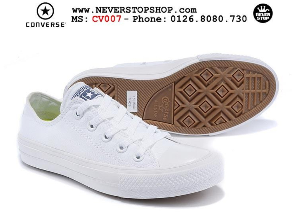 Giày Converse Chuck Taylor 2 Low White nam nữ hàng chuẩn sfake replica 1:1 real chính hãng giá rẻ tốt nhất tại NeverStopShop.com HCM