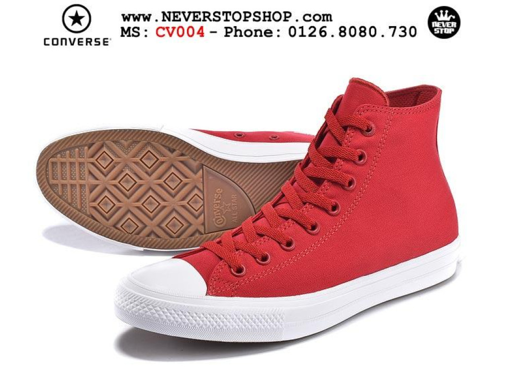 Giày Converse Chuck Taylor 2 Red nam nữ hàng chuẩn sfake replica 1:1 real chính hãng giá rẻ tốt nhất tại NeverStopShop.com HCM