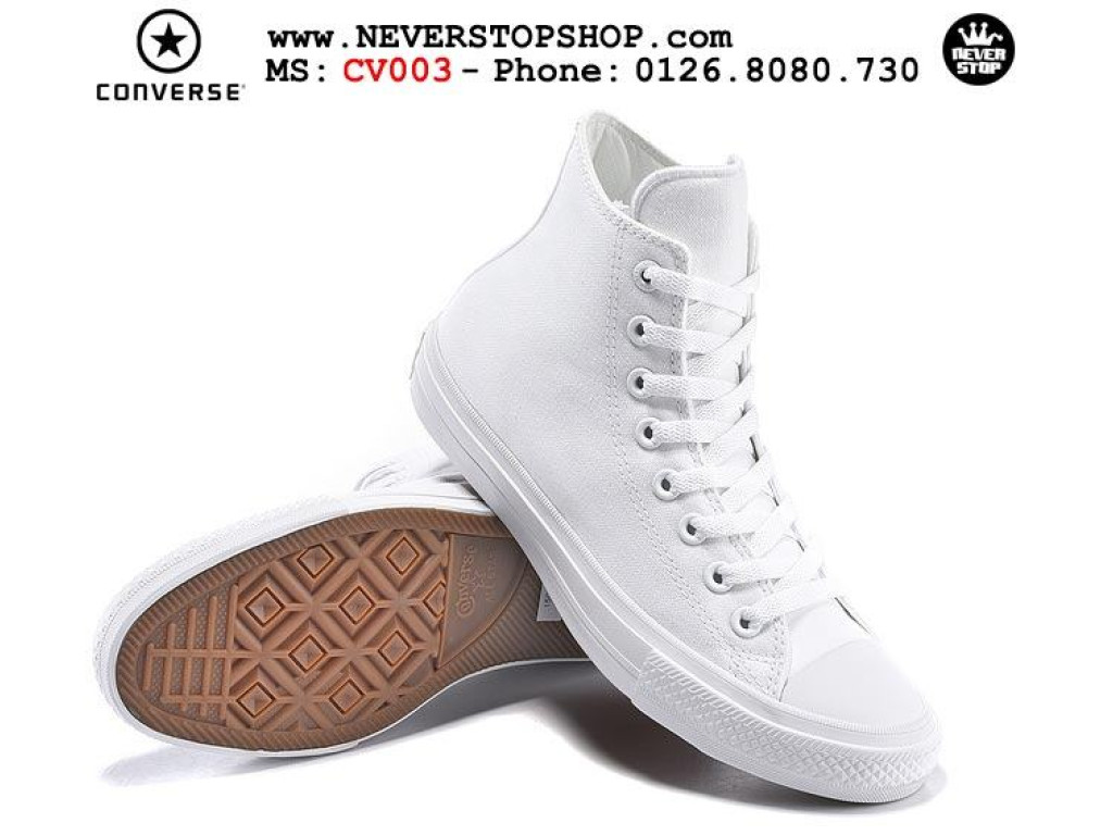 Giày Converse Chuck Taylor 2 White nam nữ hàng chuẩn sfake replica 1:1 real chính hãng giá rẻ tốt nhất tại NeverStopShop.com HCM