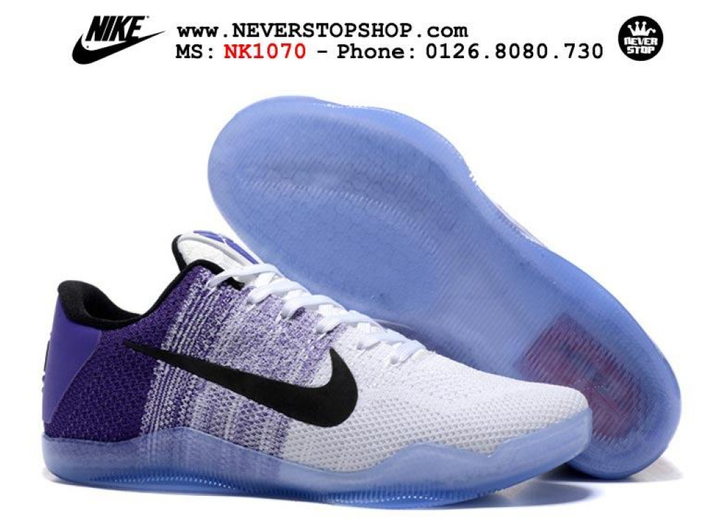 Giày Bóng Rổ Nike Kobe 11 White Purple Chuyên Thi Đấu ...