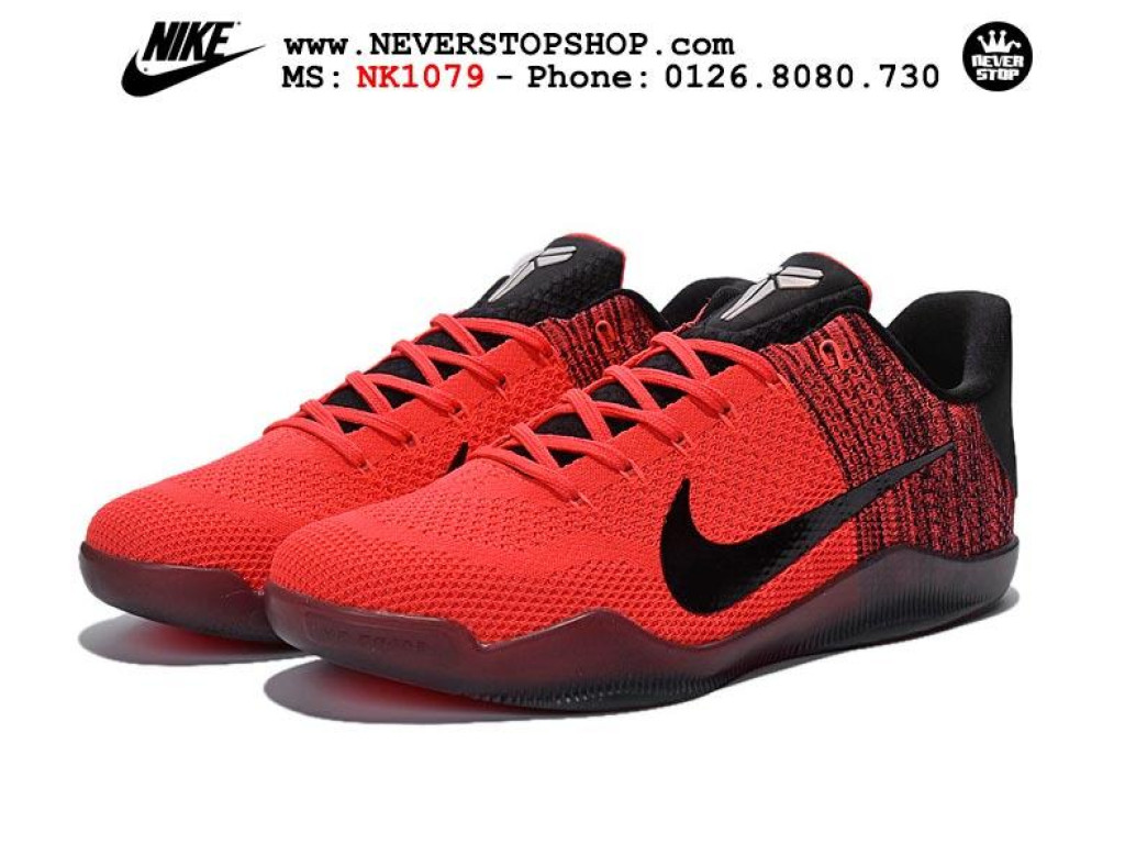 Giày Nike Kobe 11 Red Black nam nữ hàng chuẩn sfake replica 1:1 real chính hãng giá rẻ tốt nhất tại NeverStopShop.com HCM