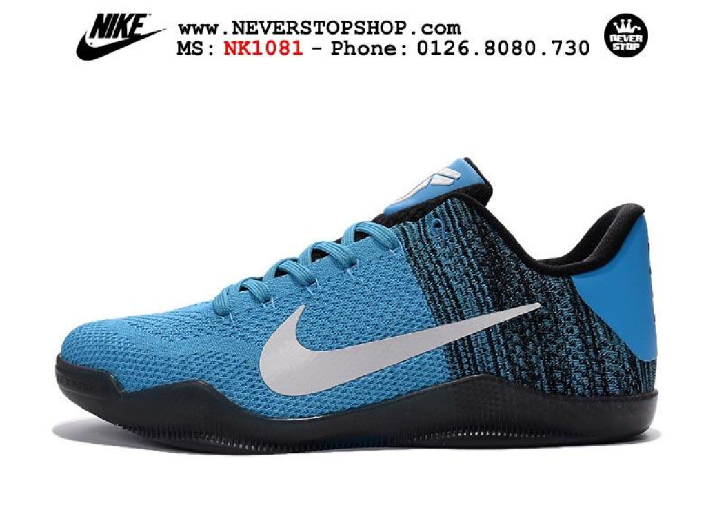 Giày Nike Kobe 11 Blue Black White nam nữ hàng chuẩn sfake replica 1:1 real chính hãng giá rẻ tốt nhất tại NeverStopShop.com HCM