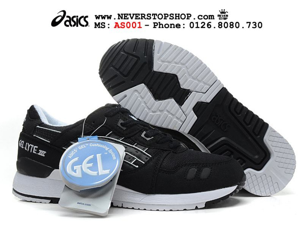 Giày Asics Gel Lyte 3 Black White nam nữ hàng chuẩn sfake replica 1:1 real chính hãng giá rẻ tốt nhất tại NeverStopShop.com HCM