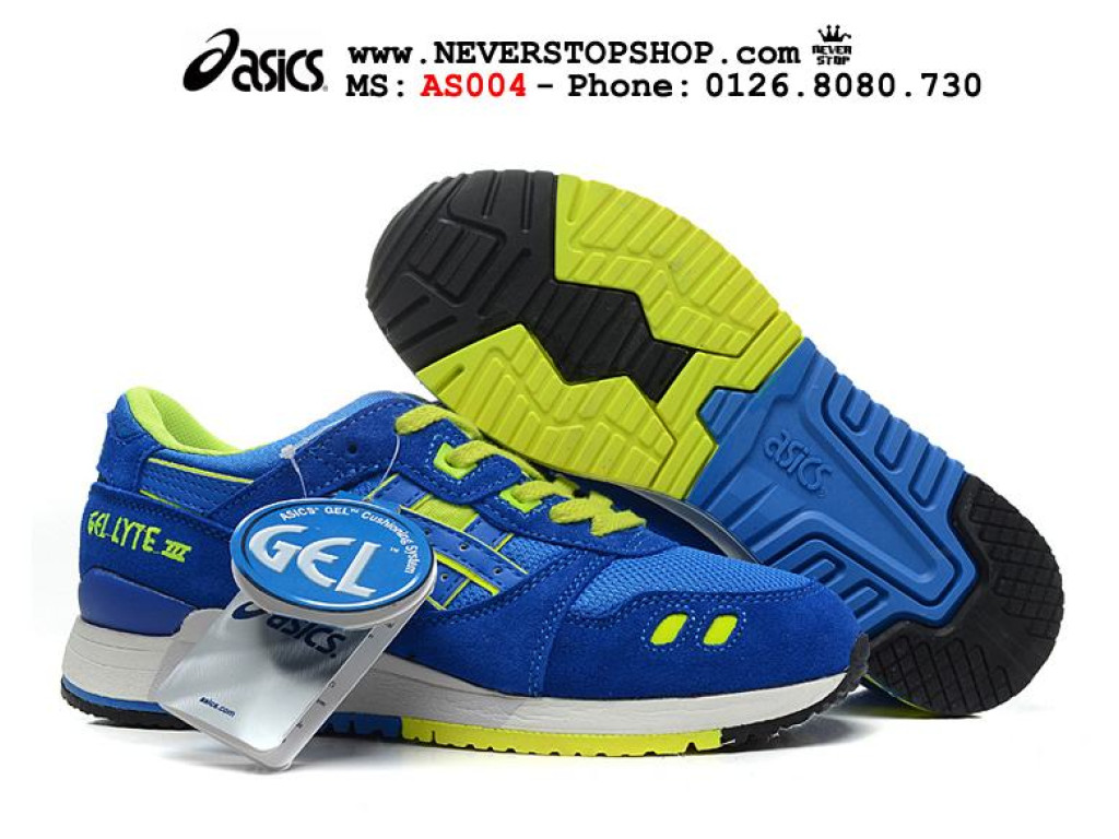 Giày Asics Gel Lyte 3 Blue Neon nam nữ hàng chuẩn sfake replica 1:1 real chính hãng giá rẻ tốt nhất tại NeverStopShop.com HCM