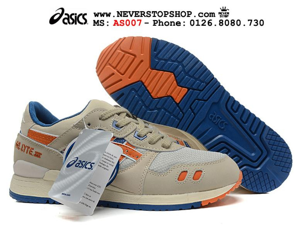 Giày Asics Gel Lyte 3 Cream Orange nam nữ hàng chuẩn sfake replica 1:1 real chính hãng giá rẻ tốt nhất tại NeverStopShop.com HCM