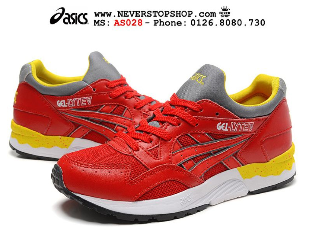 Giày Asics Gel Lyte 5 Red Yellow nam nữ hàng chuẩn sfake replica 1:1 real chính hãng giá rẻ tốt nhất tại NeverStopShop.com HCM