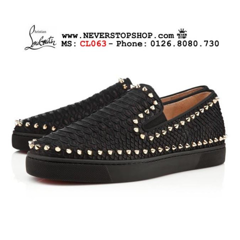 Christian Louboutin Low Snakeskin Black Gold