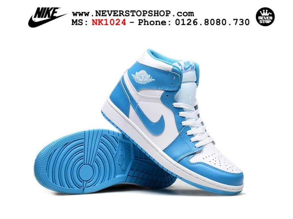 Giày Nike Jordan 1 UNC White Blue nam nữ hàng chuẩn sfake replica 1:1 real chính hãng giá rẻ tốt nhất tại NeverStopShop.com HCM
