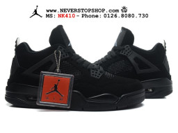 Giày Nike Jordan 4 All Black nam nữ hàng chuẩn sfake replica 1:1 real chính hãng giá rẻ tốt nhất tại NeverStopShop.com HCM