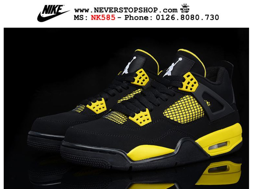 Giày Nike Jordan 4 Thunder nam nữ hàng chuẩn sfake replica 1:1 real chính hãng giá rẻ tốt nhất tại NeverStopShop.com HCM