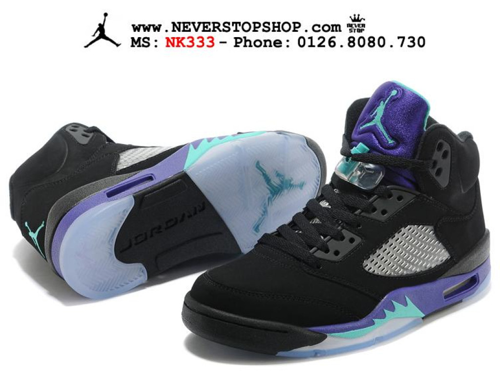 Giày Nike Jordan 5 Grape Black nam nữ hàng chuẩn sfake replica 1:1 real chính hãng giá rẻ tốt nhất tại NeverStopShop.com HCM
