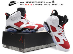 Giày Nike Jordan 6 Carmine nam nữ hàng chuẩn sfake replica 1:1 real chính hãng giá rẻ tốt nhất tại NeverStopShop.com HCM