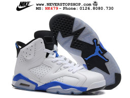 Giày Nike Jordan 6 Sport Blue hàng replica đẹp chuẩn chất lượng cao giá tốt tại NeverStopShop.com Giày Nike Jordan 6 Sport Blue nam nữ hàng chuẩn sfake replica 1:1 real chính hãng giá rẻ tốt nhất tại NeverStopShop.com HCM