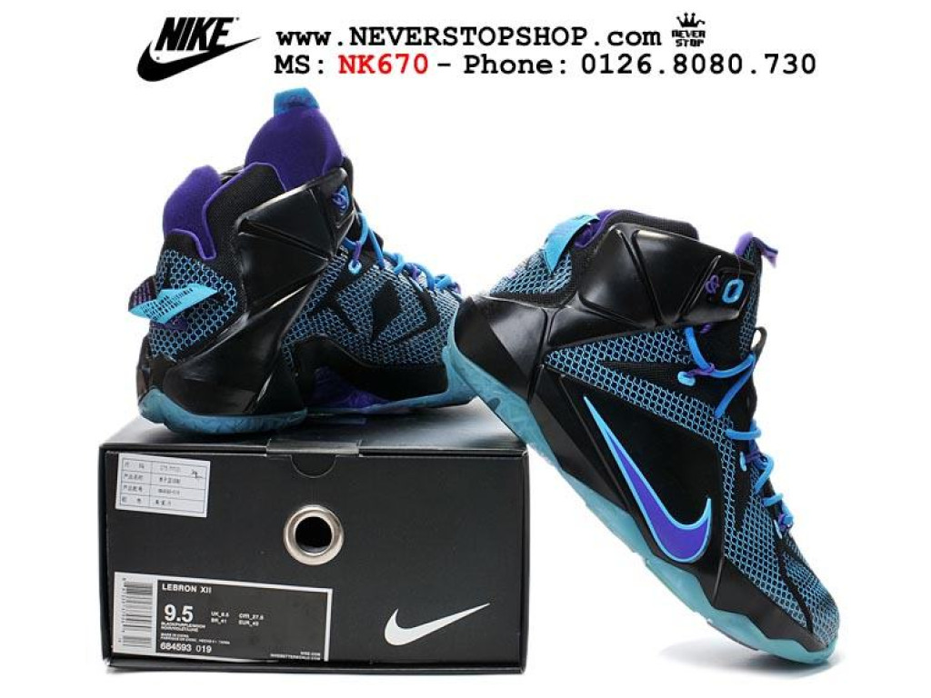 Giày Nike Lebron 12 Black Blue nam nữ hàng chuẩn sfake replica 1:1 real chính hãng giá rẻ tốt nhất tại NeverStopShop.com HCM