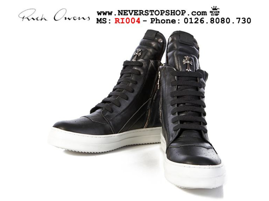 Giày Rick Owens Chrome Hearts Black White nam nữ hàng chuẩn sfake replica 1:1 real chính hãng giá rẻ tốt nhất tại NeverStopShop.com HCM