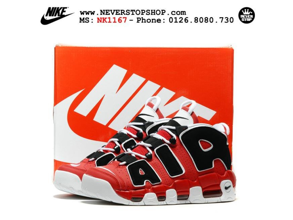 Giày Nike Air More Uptempo Red Black nam nữ hàng chuẩn sfake replica 1:1 real chính hãng giá rẻ tốt nhất tại NeverStopShop.com HCM