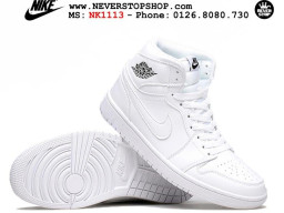 Giày Nike Jordan 1 All White nam nữ hàng chuẩn sfake replica 1:1 real chính hãng giá rẻ tốt nhất tại NeverStopShop.com HCM