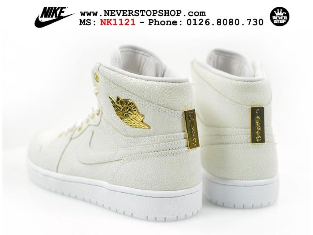 Giày Nike Jordan 1 Pinnacle White 24K Gold nam nữ hàng chuẩn sfake replica 1:1 real chính hãng giá rẻ tốt nhất tại NeverStopShop.com HCM