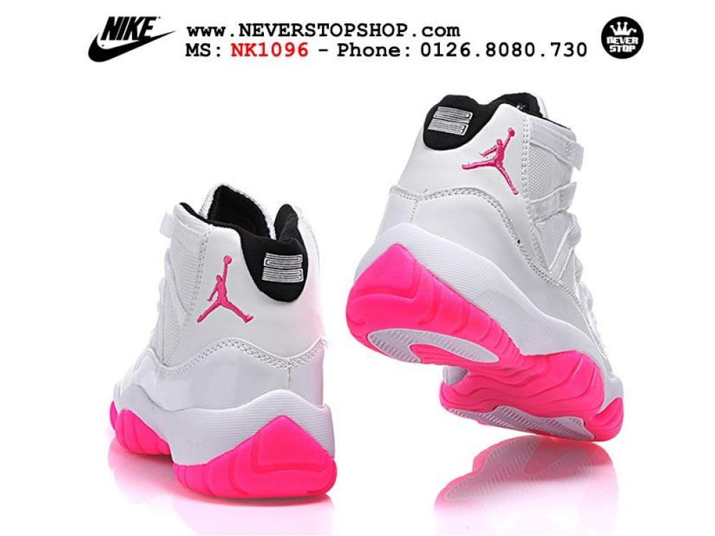 Giày Nike Jordan 11 White Pink nam nữ hàng chuẩn sfake replica 1:1 real chính hãng giá rẻ tốt nhất tại NeverStopShop.com HCM