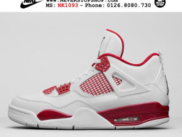 Giày Nike Jordan 4 Alternate 89 White Red nam nữ hàng chuẩn sfake replica 1:1 real chính hãng giá rẻ tốt nhất tại NeverStopShop.com HCM