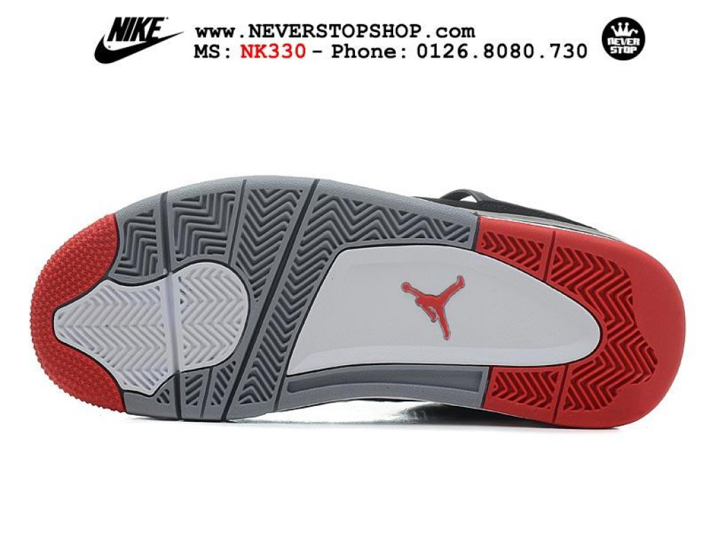 Giày Nike Jordan 4 Bred nam nữ hàng chuẩn sfake replica 1:1 real chính hãng giá rẻ tốt nhất tại NeverStopShop.com HCM