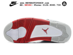 Giày Nike Jordan 4 Fire Red White nam nữ hàng chuẩn sfake replica 1:1 real chính hãng giá rẻ tốt nhất tại NeverStopShop.com HCM
