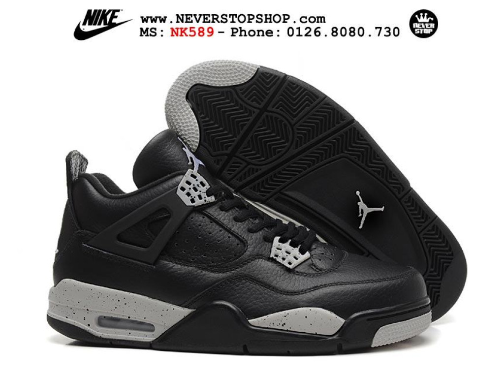 Giày Nike Jordan 4 Oreo Tech Grey nam nữ hàng chuẩn sfake replica 1:1 real chính hãng giá rẻ tốt nhất tại NeverStopShop.com HCM
