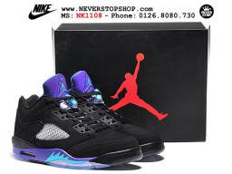 Giày Nike Jordan 5 Low Black Purple nam nữ hàng chuẩn sfake replica 1:1 real chính hãng giá rẻ tốt nhất tại NeverStopShop.com HCM