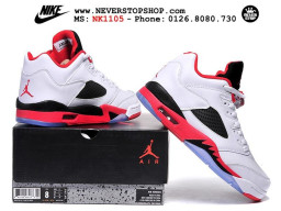 Giày Nike Jordan 5 Low Fire Red nam nữ hàng chuẩn sfake replica 1:1 real chính hãng giá rẻ tốt nhất tại NeverStopShop.com HCM