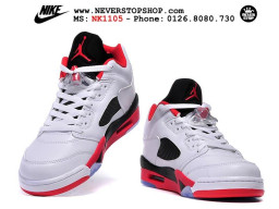 Giày Nike Jordan 5 Low Fire Red nam nữ hàng chuẩn sfake replica 1:1 real chính hãng giá rẻ tốt nhất tại NeverStopShop.com HCM