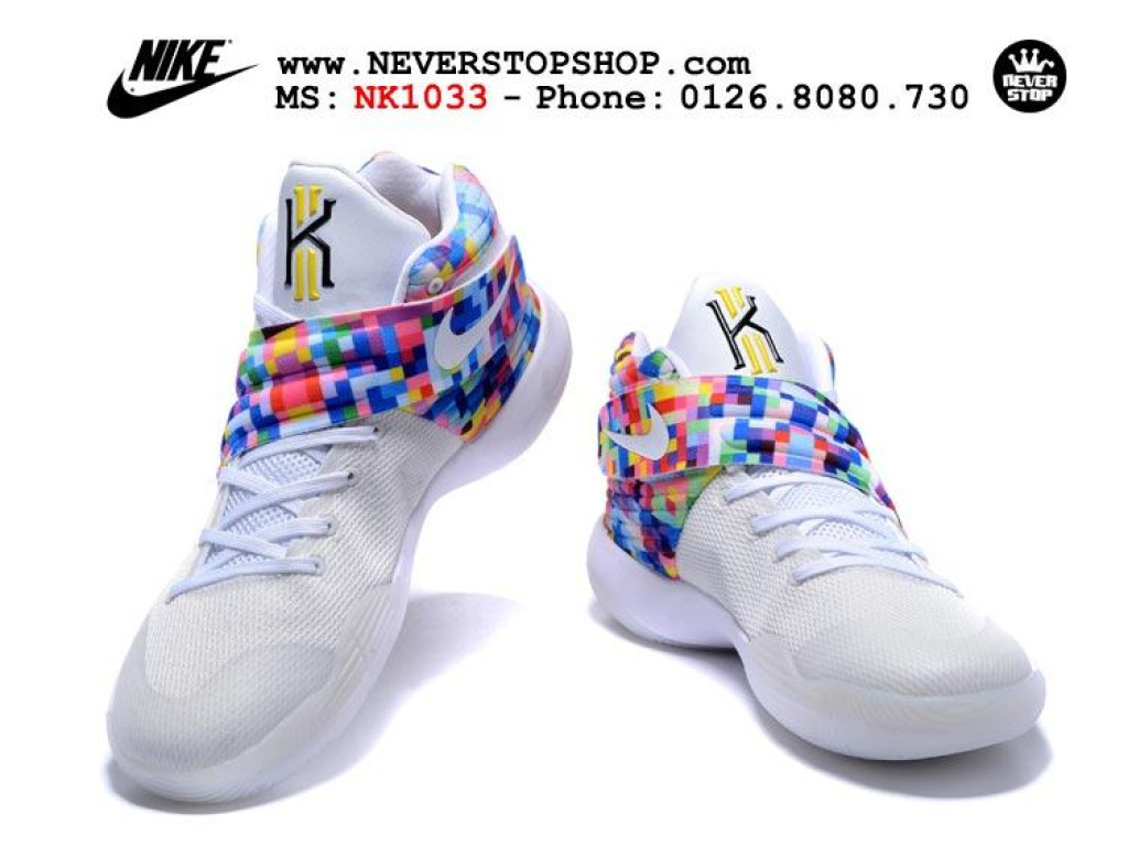 Giày Nike Kyrie 2 Multicolor White nam nữ hàng chuẩn sfake replica 1:1 real chính hãng giá rẻ tốt nhất tại NeverStopShop.com HCM