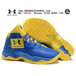 A detailed view of the Under basketball shoes the 