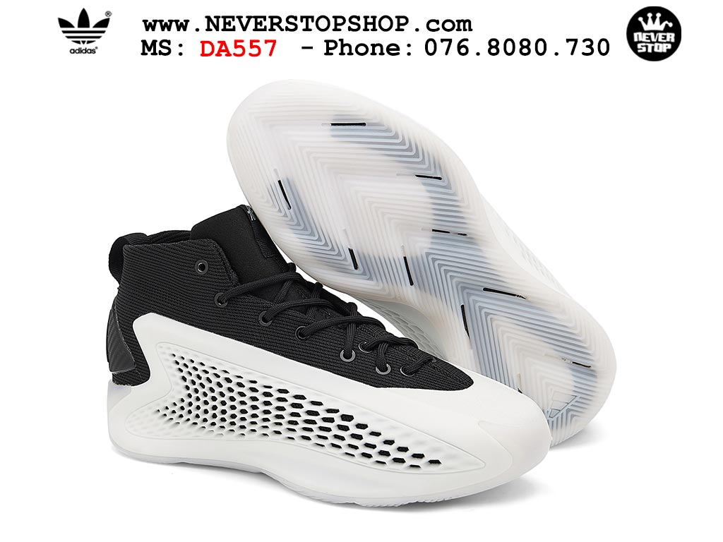 Giày bóng rổ cổ cao Adidas AE 1 Đen Trắng nam nữ hàng đẹp siêu cấp replica 1:1 như chính hãng real giá rẻ tại NeverStop Sneaker Shop HCM