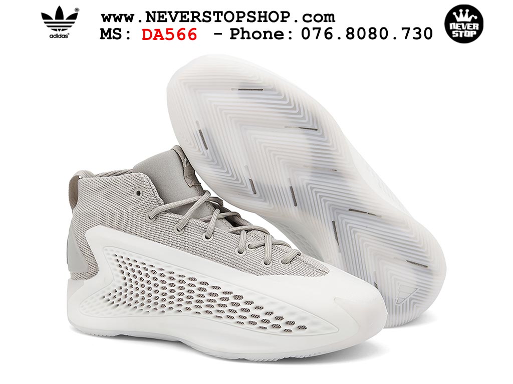 Giày bóng rổ cổ cao Adidas AE 1 Trắng Xám nam nữ hàng đẹp siêu cấp replica 1:1 như chính hãng real giá rẻ tại NeverStop Sneaker Shop HCM