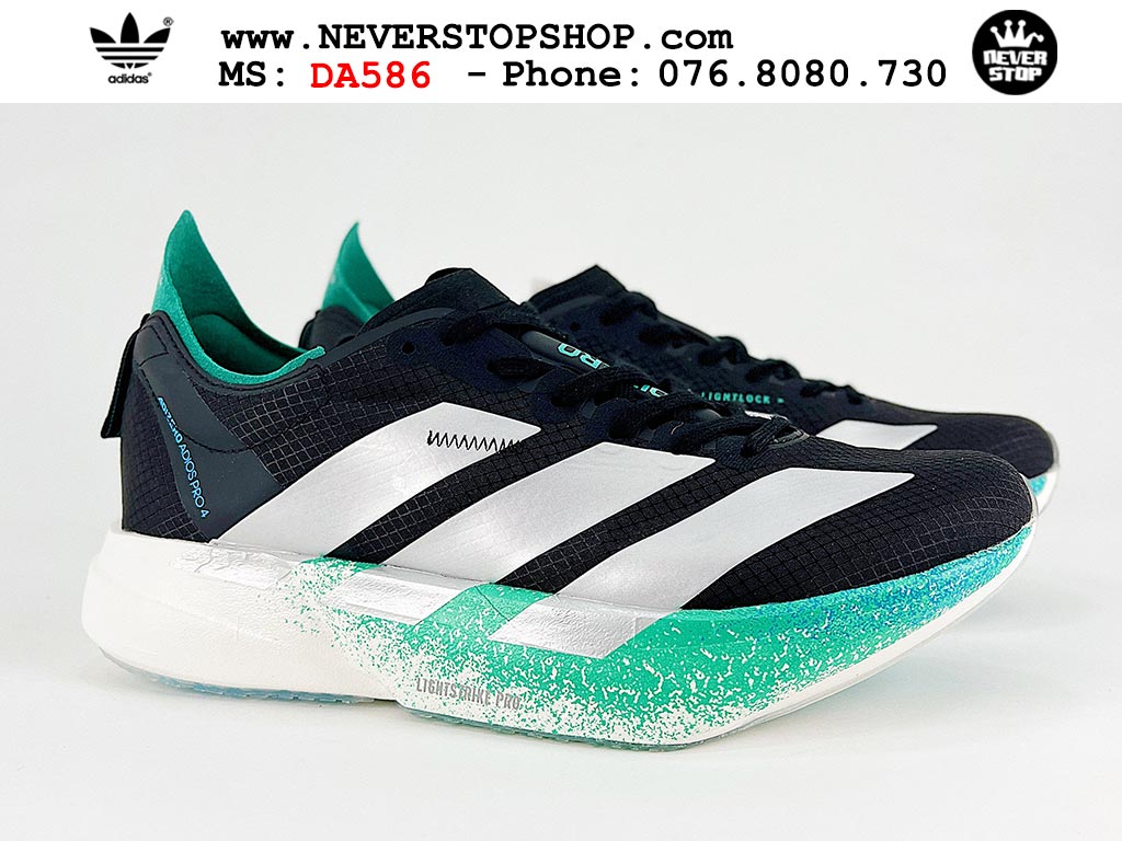 Giày thể thao nam nữ ADIDAS ADIZERO ADIOS PRO 4 BLACK WHITE MINT mẫu mới nhất êm chân siêu nhẹ hàng chuẩn replica 1:1 siêu cấp, giá rẻ tốt nhất quận 3 HCM tại NeverStop Sneaker Shop” longdesc=