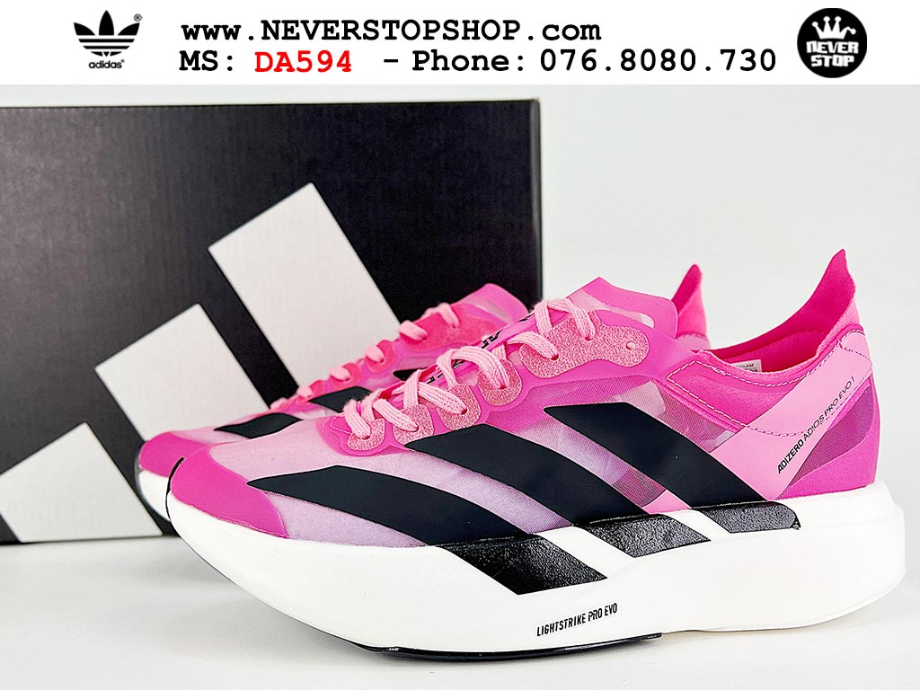Giày thể thao nam nữ ADIDAS ADIZERO ADIOS PRO 4  PINK BLACK mẫu mới nhất êm chân siêu nhẹ hàng chuẩn replica 1:1 siêu cấp, giá rẻ tốt nhất quận 3 HCM tại NeverStop Sneaker Shop” longdesc=