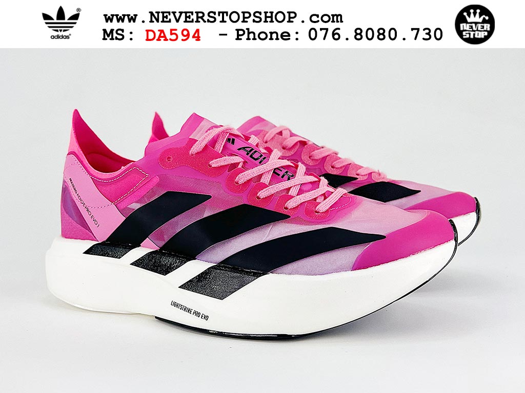Giày thể thao nam nữ ADIDAS ADIZERO ADIOS PRO 4  PINK BLACK mẫu mới nhất êm chân siêu nhẹ hàng chuẩn replica 1:1 siêu cấp, giá rẻ tốt nhất quận 3 HCM tại NeverStop Sneaker Shop” longdesc=