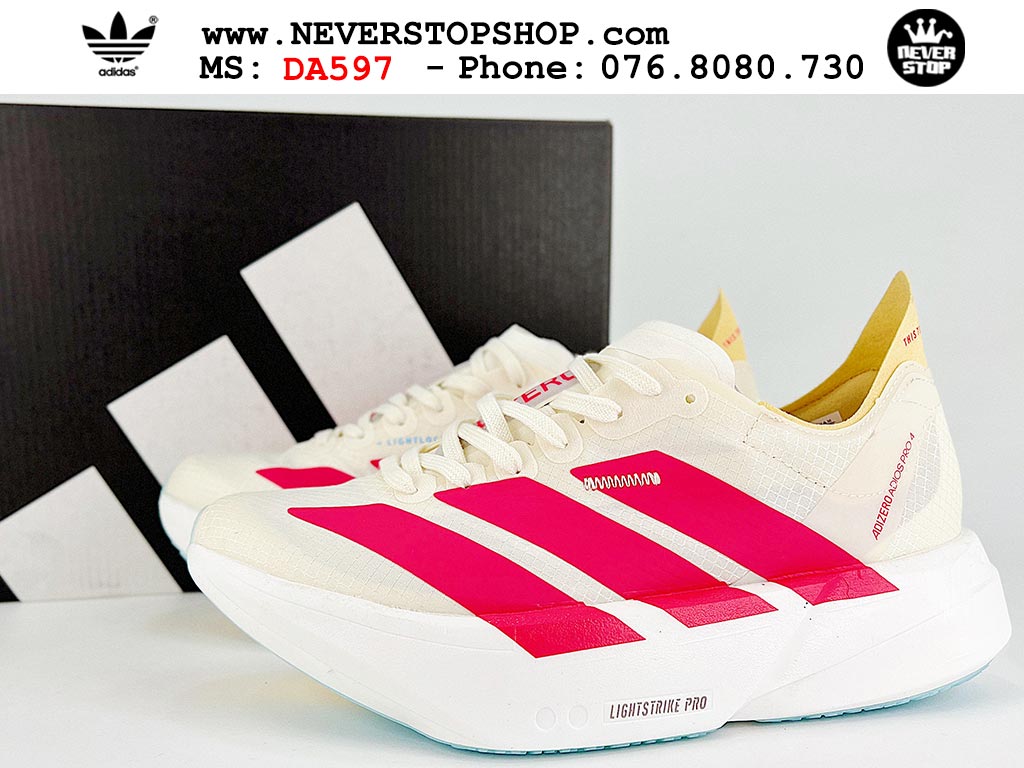 Giày thể thao nam nữ ADIDAS ADIZERO ADIOS PRO 4 RED WHITE YELLOW mẫu mới nhất êm chân siêu nhẹ hàng chuẩn replica 1:1 siêu cấp, giá rẻ tốt nhất quận 3 HCM tại NeverStop Sneaker Shop” longdesc=